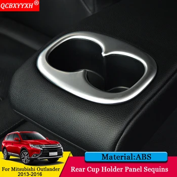 

QCBXYYXH Car Styling ABS Interior Rear Seat Cup Holder Panel Stickers Sequins Car Accessories For Mitsubishi Outlander 2013-2016