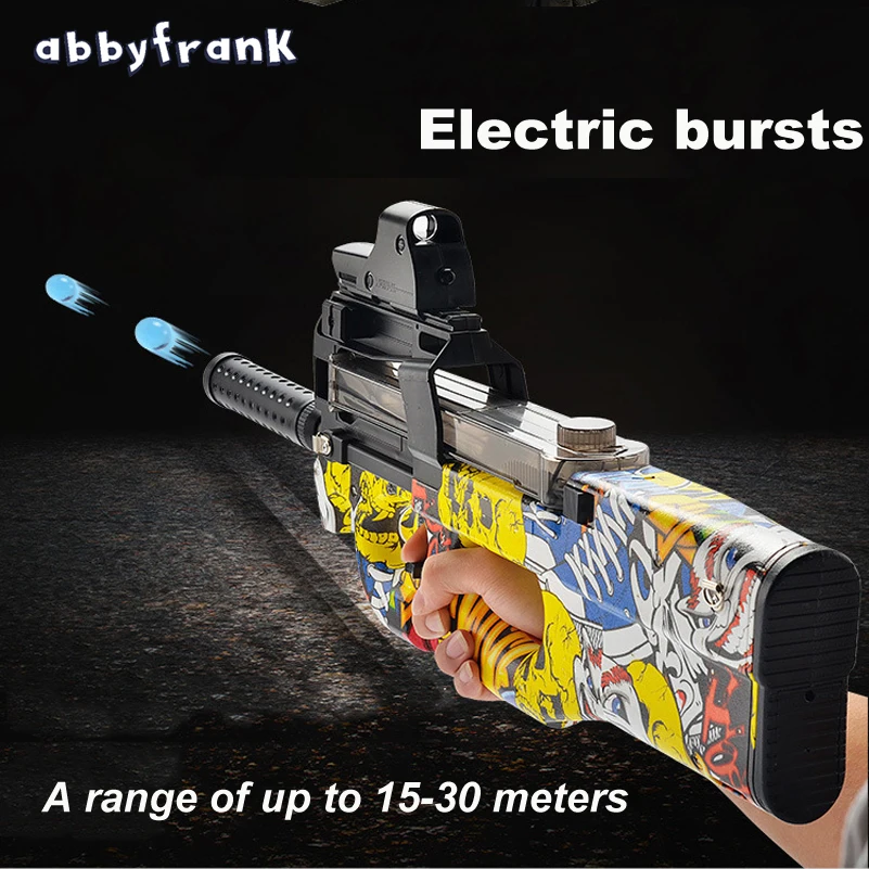 P90 Listrik Auto Pistol Mainan Graffiti Edisi Live Cs Serangan Snipe Senjata Peluru Air Semburan Senjata Lucu Outdoor Pistol Mainan