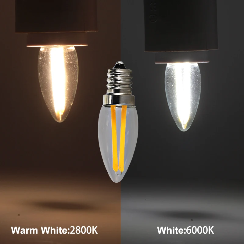 E12 led filament lights
