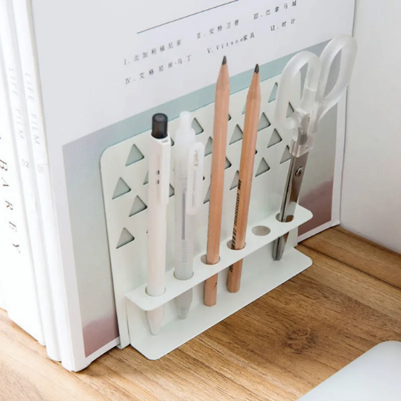

Open School Wrought Iron Bookshelf with Pen Holder Bookshelf Desk Storage Book Block Book Holding Book