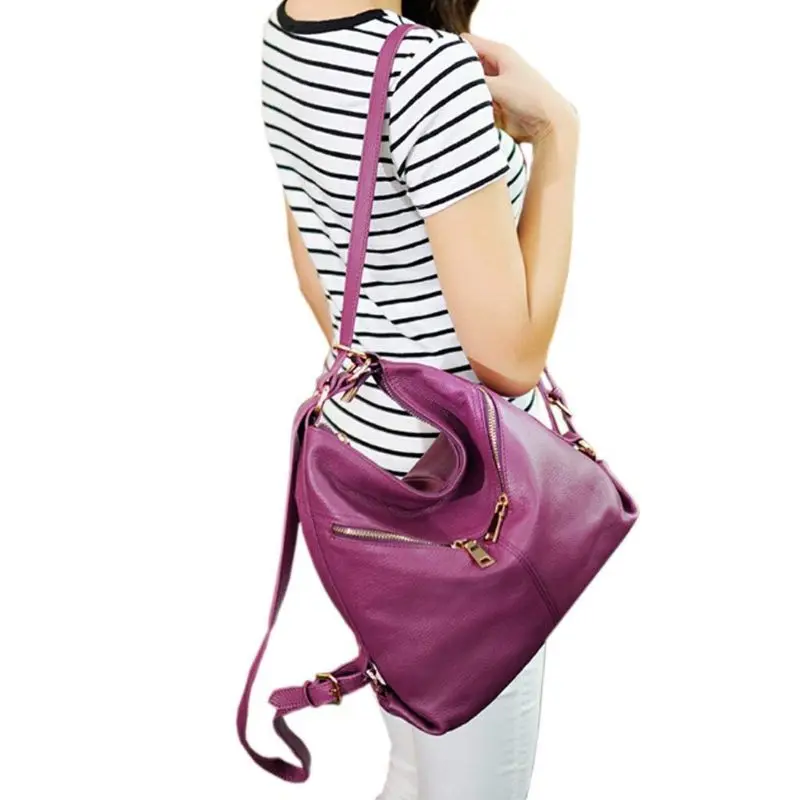 

Women Genuine Leather hot Zipper Shoulder Bag Backpack Daypack Satchel Top Handle Bags