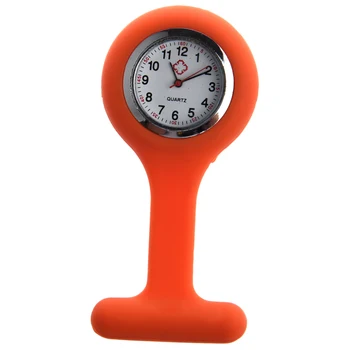 

YCYC!5*New Nurses Brooch Silicone Rubber Tunic Fob Pendant Pocket Watch Orange