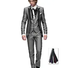 Торжественный вечерний костюм костюмы для жениха и друга жениха, серые смокинги(куртка+ штаны+ жилет