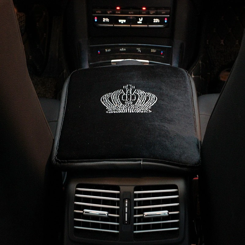 ファッションクラウンクリスタル車アームレストクッションカバーユニバーサル冬の豪華な車のアームレストカバーパッド車両センターコンソールアーム Console Arm Armrest Covercar Armrest Aliexpress