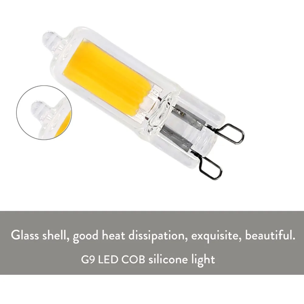 G9 LED Light Bulbs 3W 5W COB Glass LED Lamps 25W 45W Halogen Bulb Equivalent for Pendant Lighting Fixture Home Chandeliers