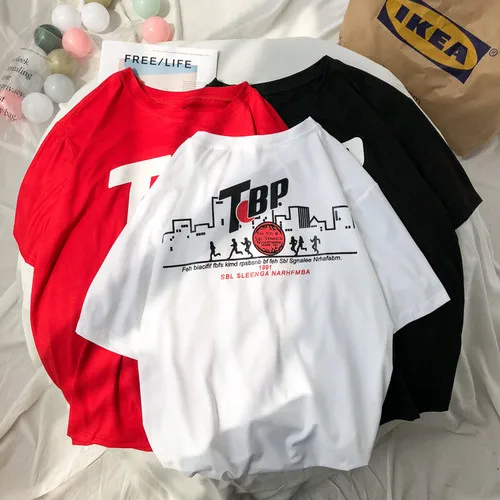 

Mr.nut 2019 Hong Kong style five-point sleeve loose student handsome summer Korean version of the trend Top T-shirt