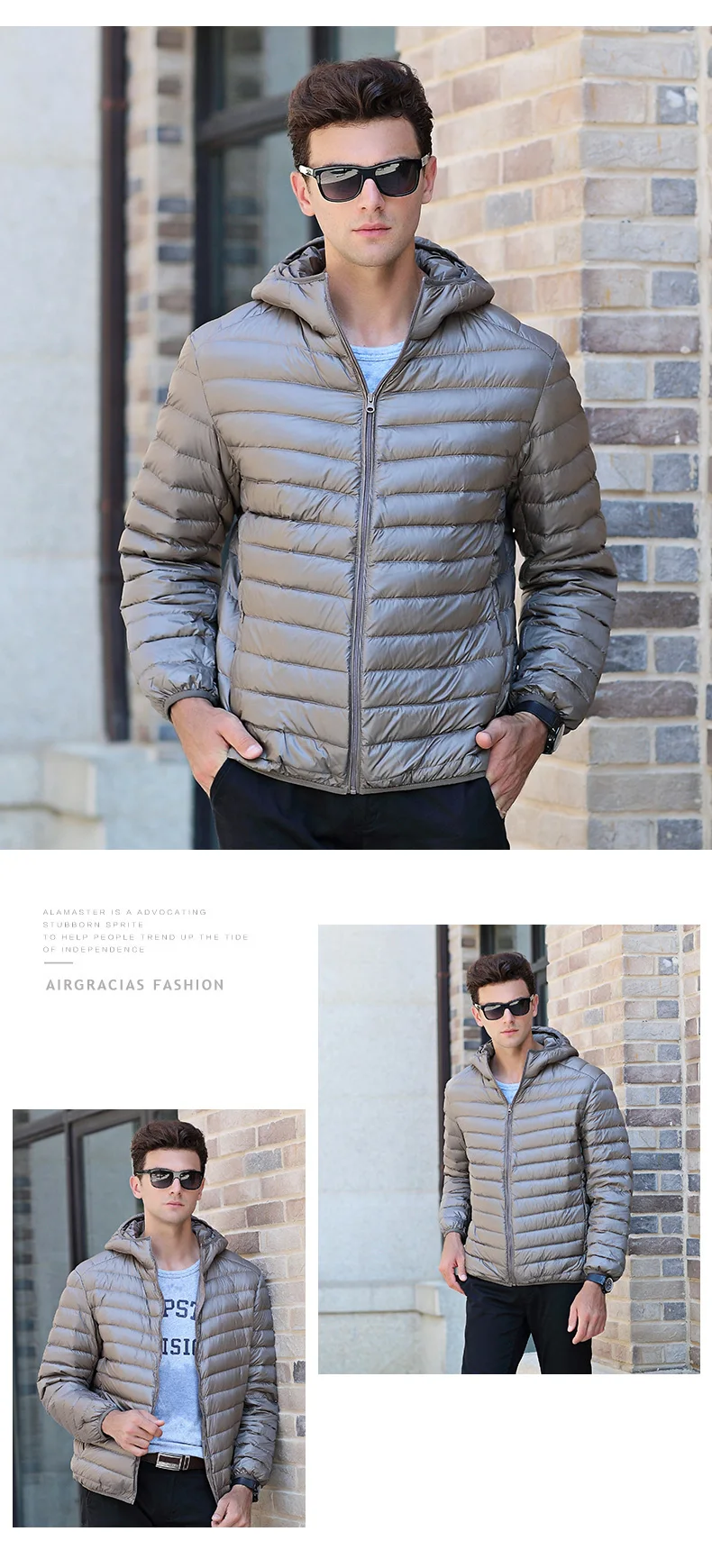 Новое поступление, мужская куртка на утином пуху, осенне-зимнее теплое пальто, мужской светильник, тонкая куртка на утином пуху, пальто, LM005