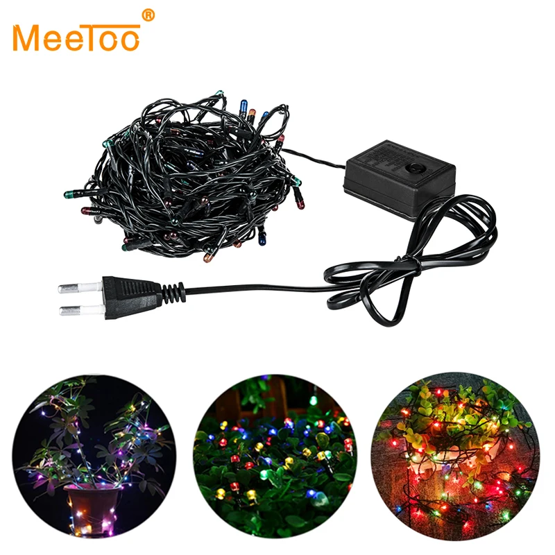 10M 100 LED String Garland RGB Christmas Tree Fairy Lights Luce EU Plug Waterproof Home Garden