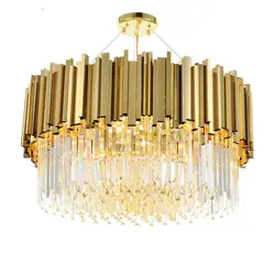 Новая роскошная хрустальная люстра, современная лампа для гостиной, столовой, золотого цвета, kristallen kroonluchter, светодиодный светильник