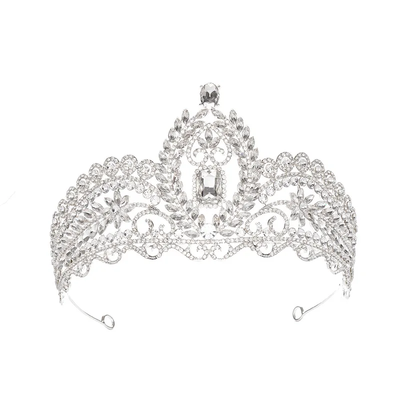 

Sliver Rhinestone Crystal Bridal Tiaras and Crown Hair Jewelry Headpiece Women Girl Birthday Diadem Wedding Accessories