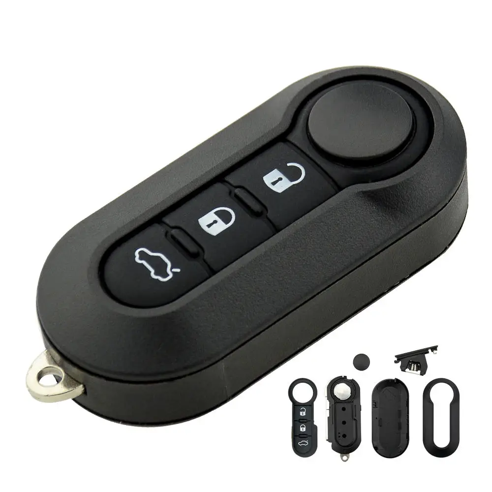 OkeyTech, 3 кнопки, откидной складной Автомобильный ключ, оболочка для Fiat 500 Punto Ducato Stilo, Panda, пульт дистанционного управления, авто ключ, чехол, крышка, Fob SIP22 - Цвет: 3 buttons