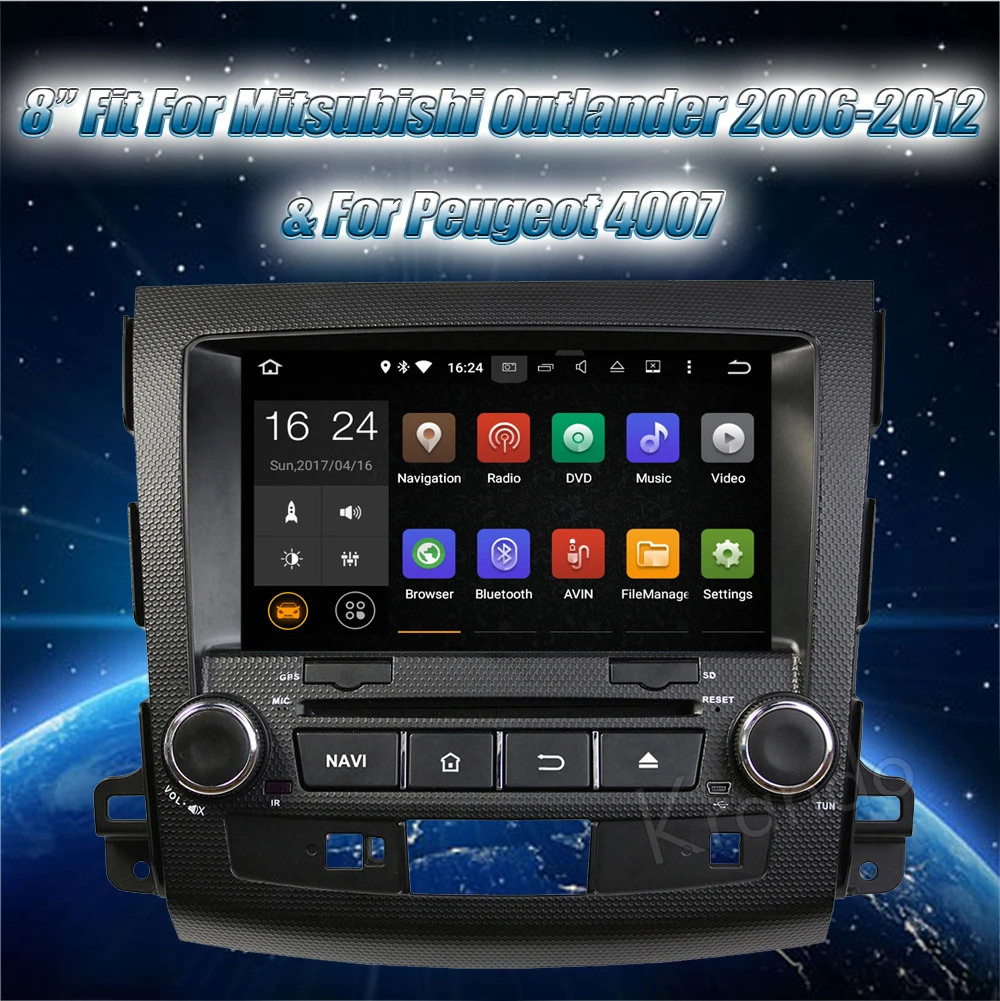 Flash Deal Krando 8" Android 8.0 car audio radio gps dvd for Mitsubish Outlander 2006-2012 For Peugeot 4007 navigation multimedia system 0