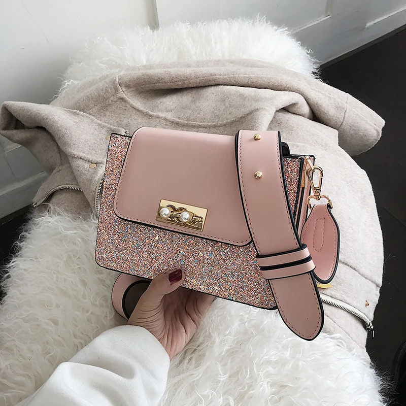 

Women Sequins Bags Brand Design Handbags 2019 Fashion Shoulder Crossbody Bags For Women's Leather Satchel Sac