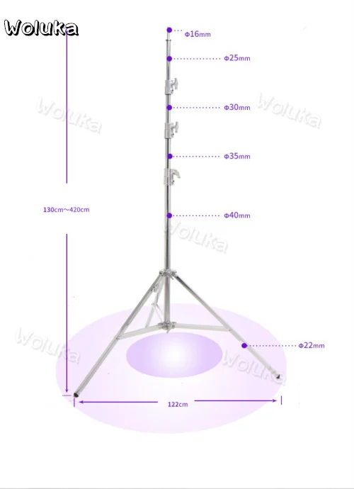 4.2M Light Stand film and television steel leg dysprosium formation shed Spotlight support frame heavy lamp CD50 T01