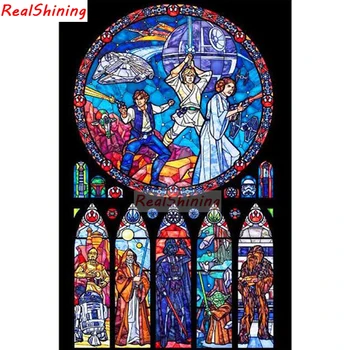 

5D Diy Diamond Painting Cross Stitch full Square Diamond Embroidery Star Wars picture for room Decor H2006