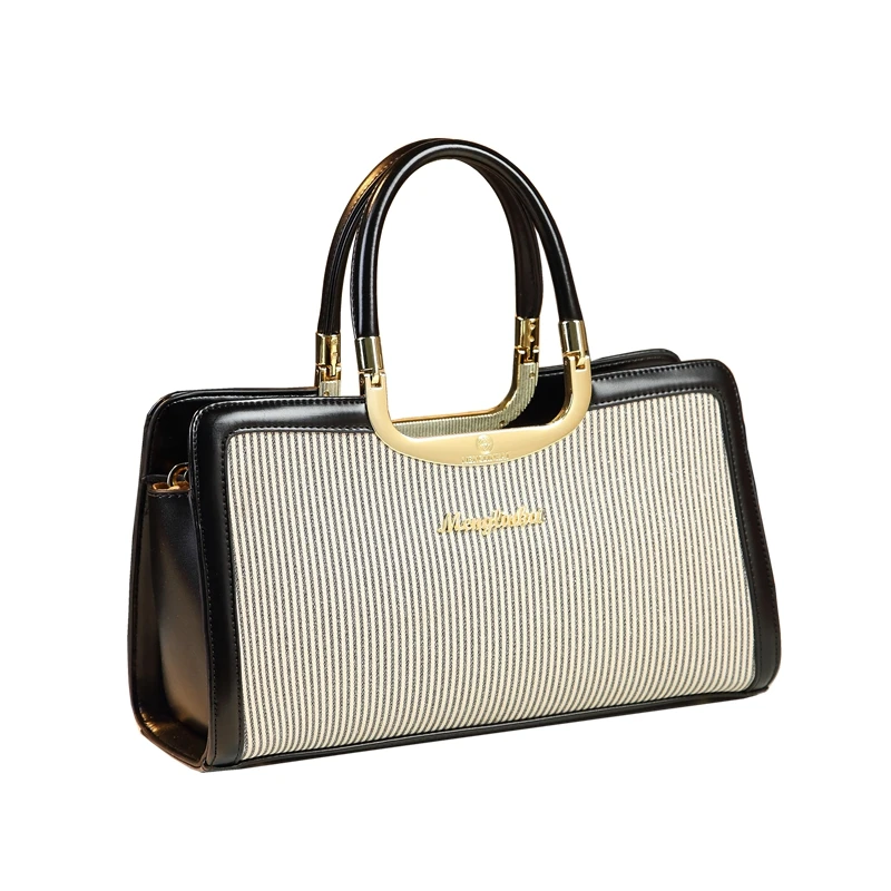 

ICEV new simple design women leather handbag stripe ladies high quality boston tote messenger shoulder clutch top handle bag sac