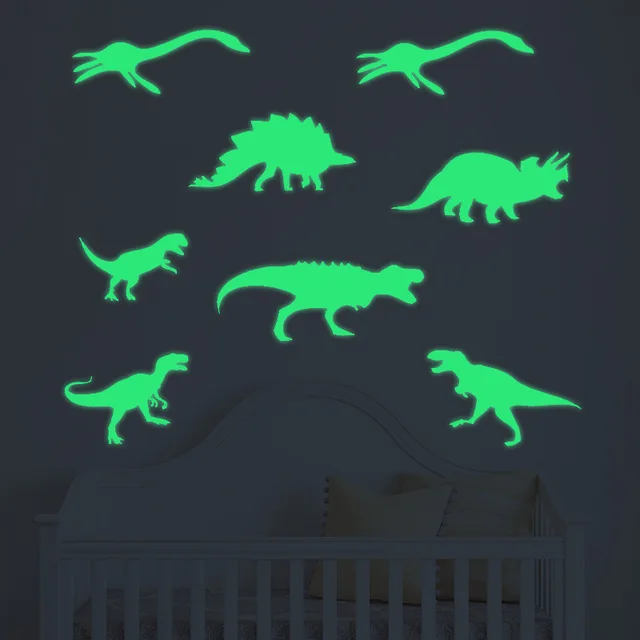 luminous dinosaur wall stickers glow in the dark kids baby bedroom