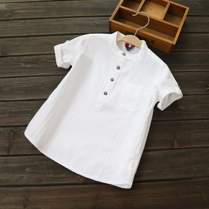 

Free Shipping 2016 Summer New Boy Shirts White Color Summer Boy Shirts For Kids Baby Blouse Shirt Boys