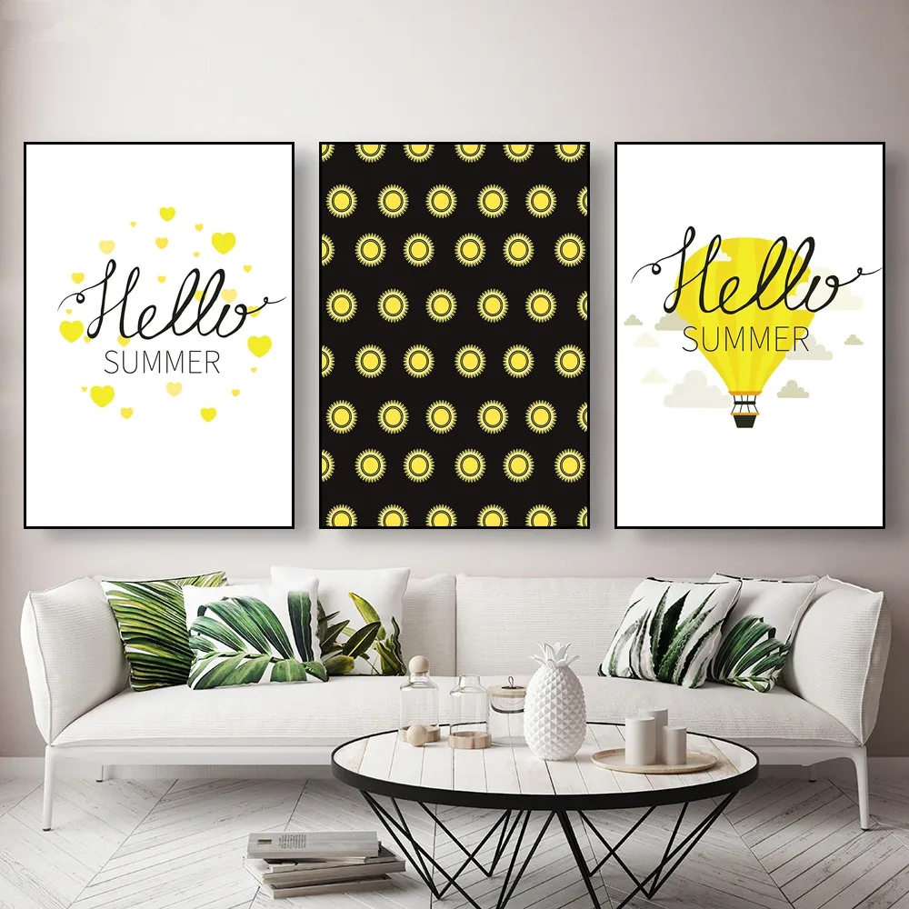Fashion-Hello-Summer-Poster-Modern-Print-Sun-And-Quotes-Canvas-Paintings-Nordic-Style-Home-Decor-Minimalist