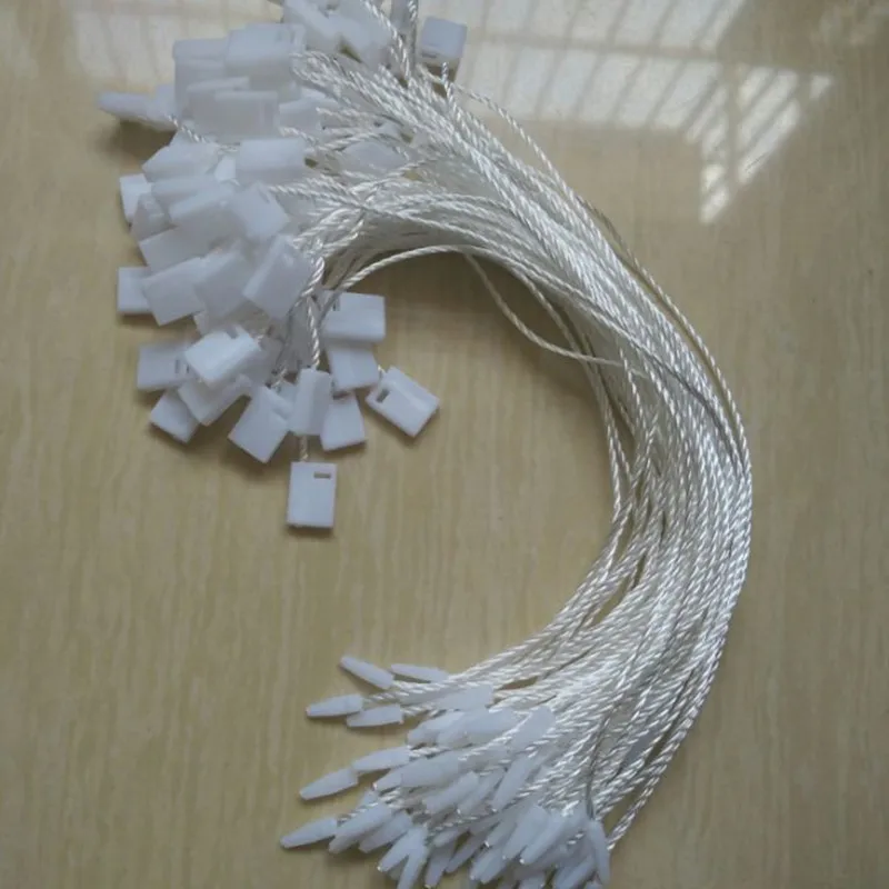 

500pcs , 18cm Strong polyester seal string for tags clothing Hang tag strings White/Black Snap Lock Fastener