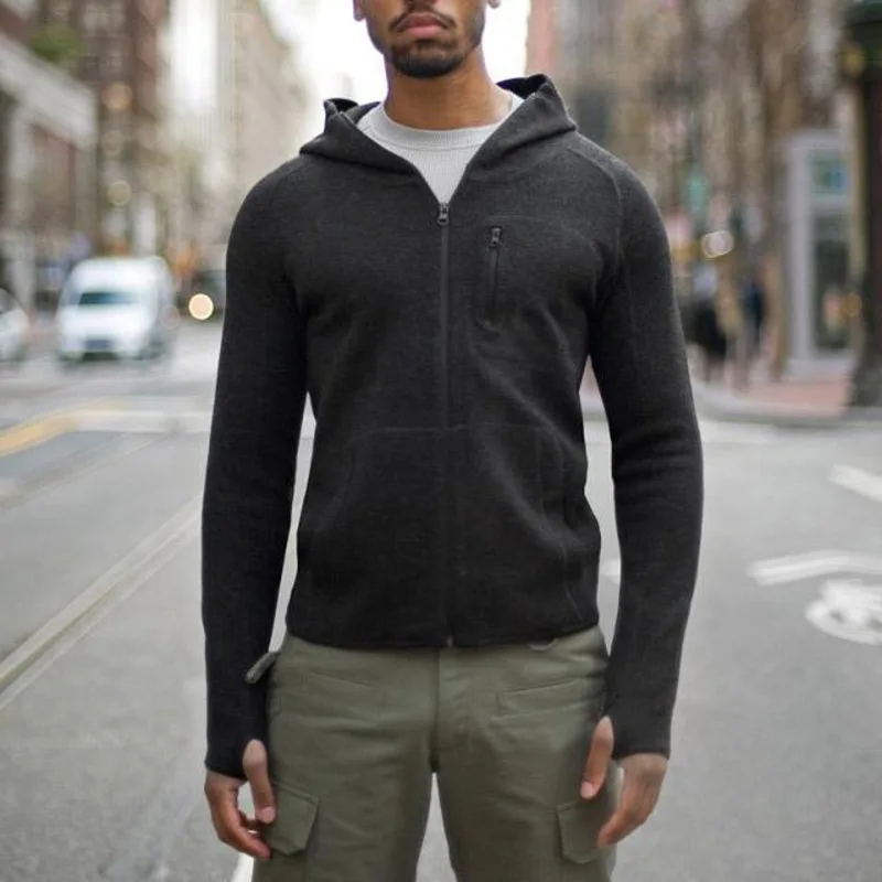merino wool hooded sweater