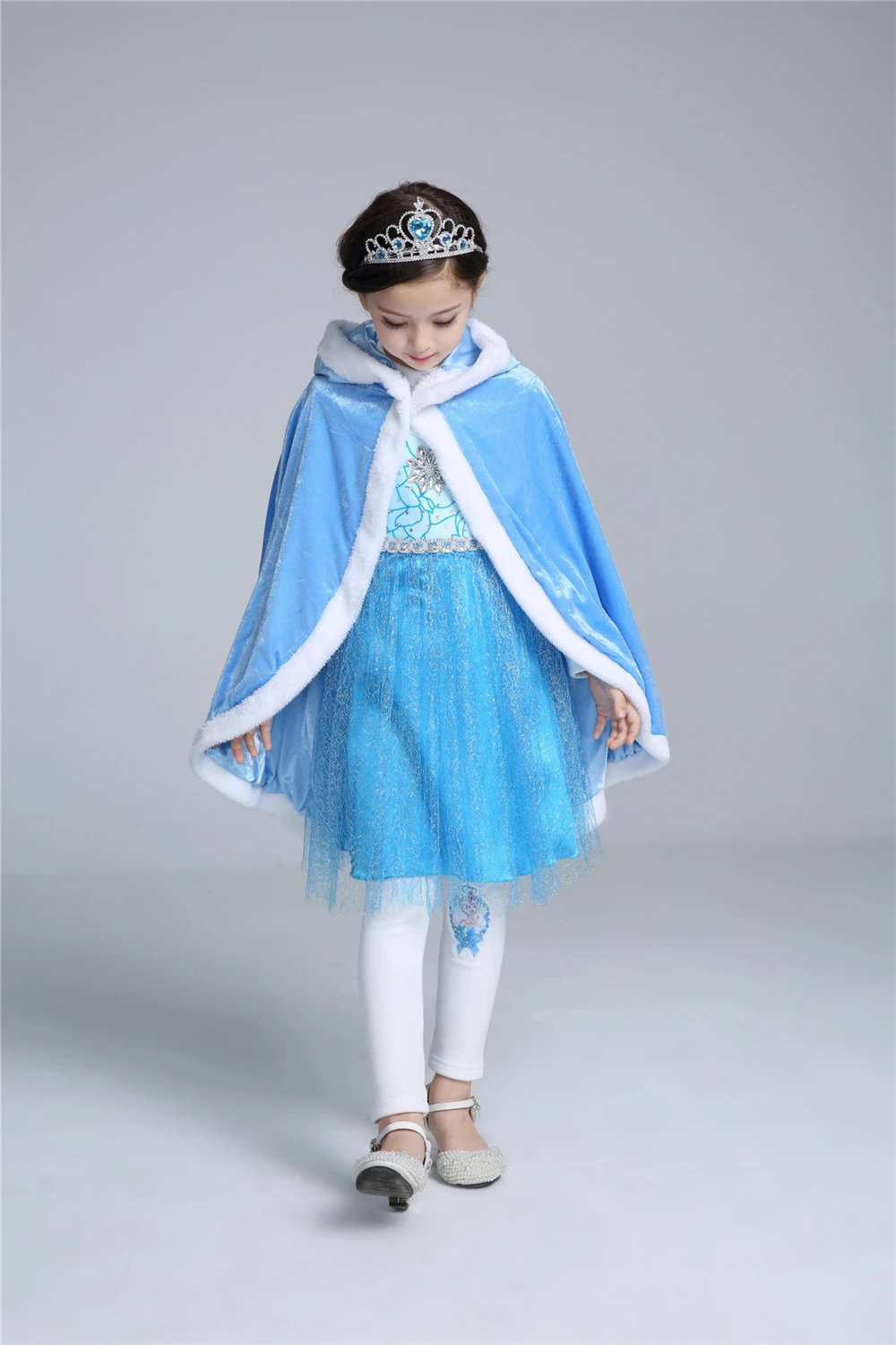 Snow Queen Velvet Cloak Elsa Princess Dress Cape Hoodies Anna Snow White Cloak Rapunzel Cinderella Shawl Sofia Mantle Hooded
