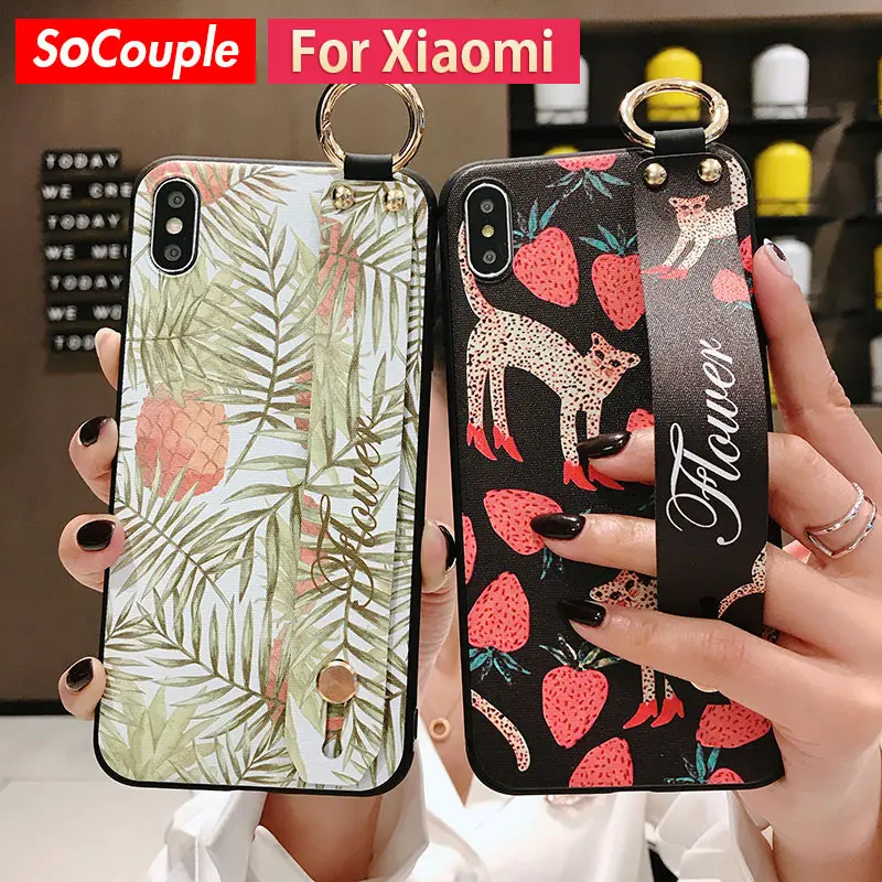 

SoCouple Wrist Strap Case For Xiaomi 8 9 5X 6X A3 Lite Redmi Note 5 5a 6 7 Pro 8 4X K20 Pro Soft TPU Rabbit Phone Holder Case