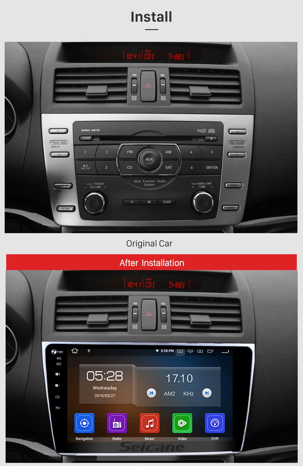 Flash Deal Seicane Car Multimedia Palyer For 2008 2009 2010-2015 Mazda 6 Ruiyi 10.1 Inch Android 9.0 HD Full 1024*600 Touchscreen Car Radio 1