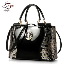 2017 Luxury Real Patent Leather Women Handbag Famous Brand Shoulder Bag Fashion Tote Clutch Designer Diamond Large Messenger Bag