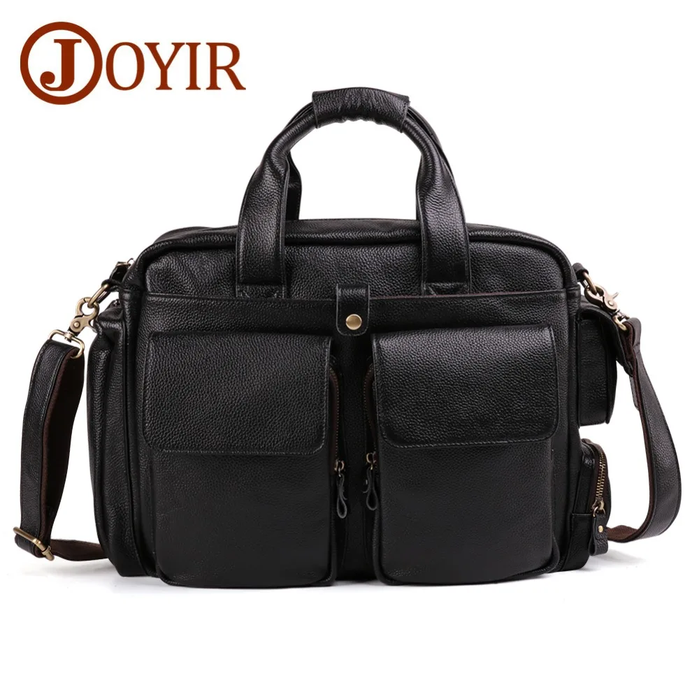 JOYIR 100% натуральная кожа мужские портфели для мужчин деловые сумки повседневные 15 "Сумка для ноутбука Мужская сумка большая дорожная сумка