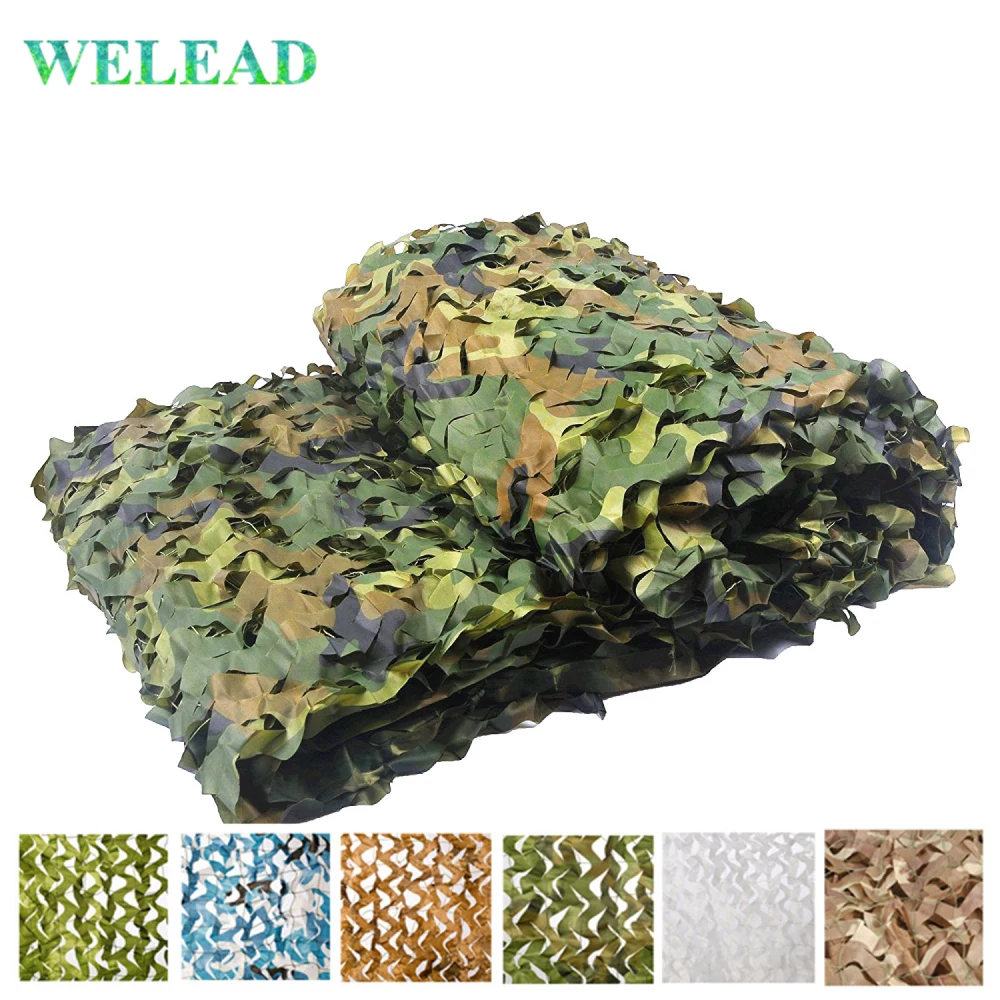 

WELEAD 1.5x2 Reinforced Camouflage Net with Mesh Army Camo Nets Mesh Hunting Garden Awning Outdoor Carport Shade Shelter Voile