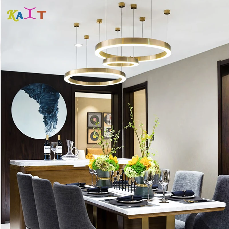 

Modern Led Chandelier Rings Circle Ceiling mounted Chandelier Lighting gold