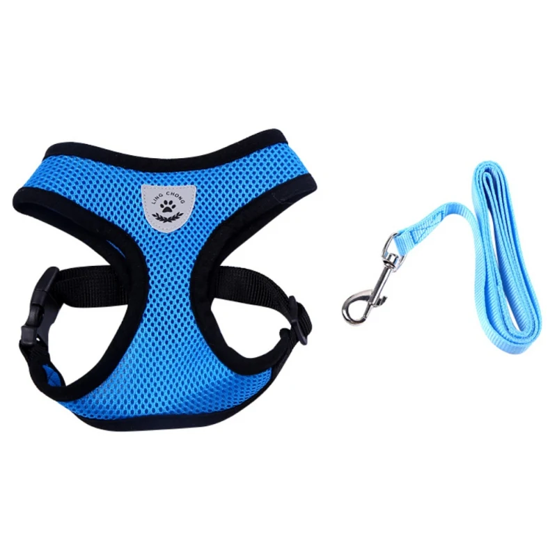 

High Quality Chest Strap Pet Product Cute Puppy Harness Vest Strap Set Walking Mesh Breathable Adjustable Leash