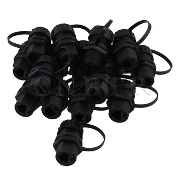 

CNBTR RJ45 Jack to Jack Interface M20 LAN Nylon AP Panel Mount Waterproof Connector IP68 Adapter Wire Cable Connector Pack of