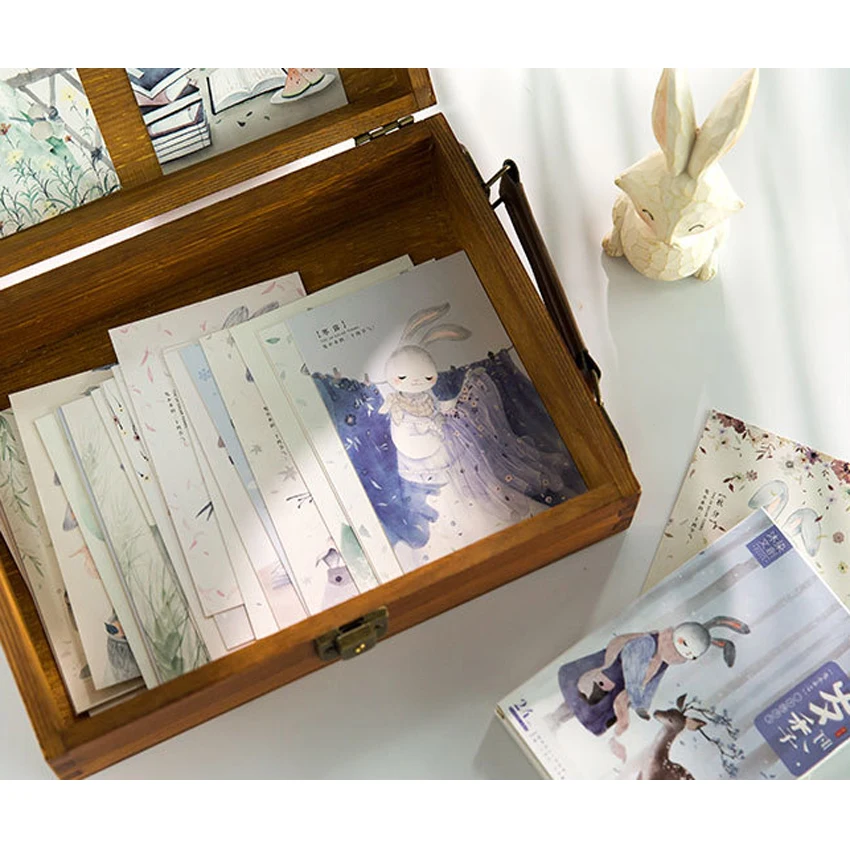 24 шт./лот Kawaii Кролик открытка набор поздравительная открытка Рождественская открытка на день рождения подарочные открытки канцелярские товары
