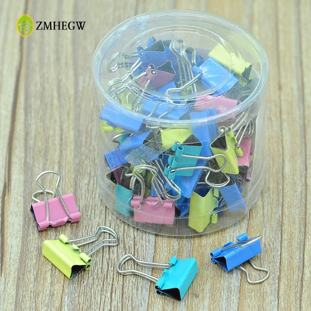 

60x Colorful Metal Paper File Ticket Binder Clips 15mm Office School Supply Clip High Quality Clips For Home Office School