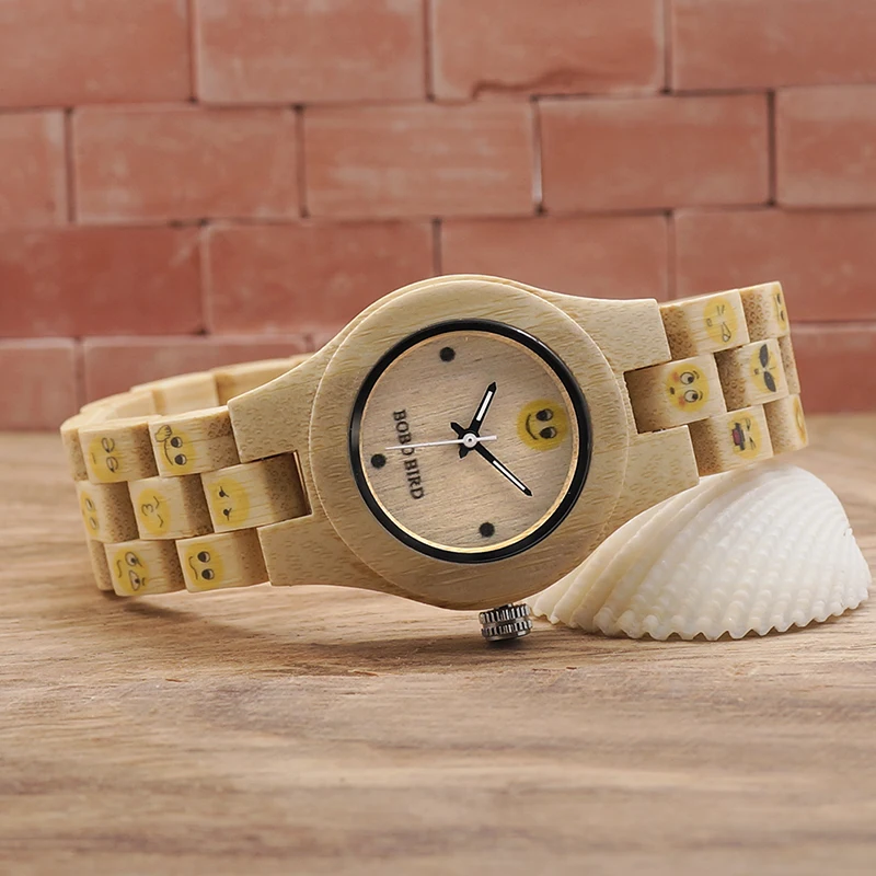 Brand 30mm Cute Women Watches Wood Wrist Watch with Bamboo Band Female Clock Lady Quartz Watch relogio feminino C-O06 (26)