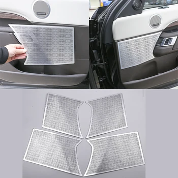 

4Pcs Aluminum Alloy Car Door Speaker Cover Trim For Land Rover Discovery 5 LR5 2017-2018 Car-styling Accessories