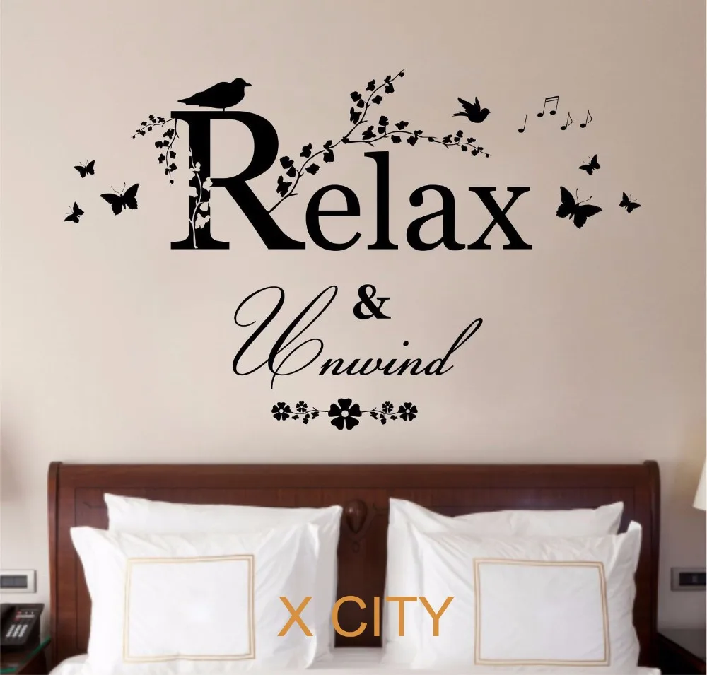 Bathroom Relax /& Unwind Quote Home 3D butterflies Wall Decor Lounge Vinyl Wall Art Sticker Decal Mural