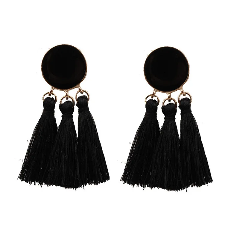 Tassel Earrings Dangle Round Ethnic Bohemian Long Earrings for Women Big Fringed Drop Earrings Vintage Jewelry Brincos J05#N (10)