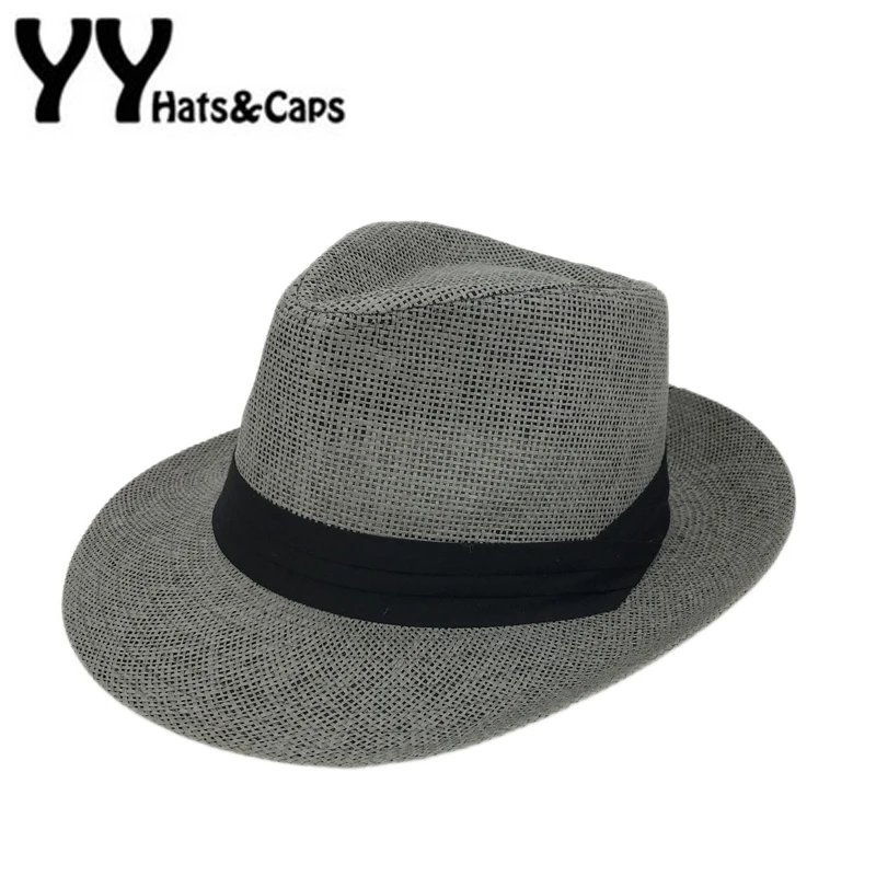 

New Panama Hats Man Woman Summer Beach Hat Sombrero de Panama Black White Fashion Caps Chapeu de Praia Verao YY0084