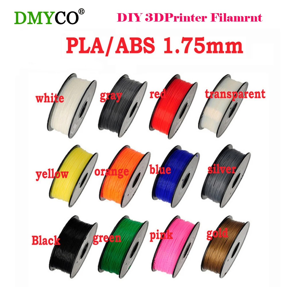 MakerBot/RepRap/UP/Mendel 3d printer filament PLA/ABS 1.75mm/3mm 1kg 3d printing material plastic Rubber Consumables Material yellow color pla 1 75mm 1kg spool 3d printer filaments for makerbot reprap up golden