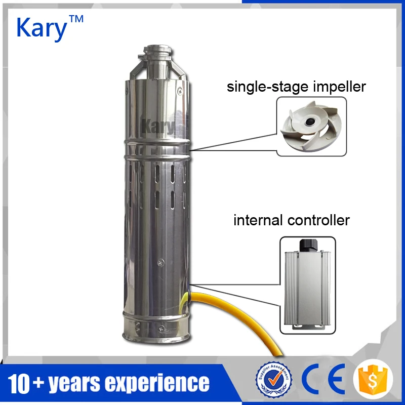 Kary factory price 1 inch 12 volt DC submersible solar bore pump, 10m lift solar powered water pump for irrigation