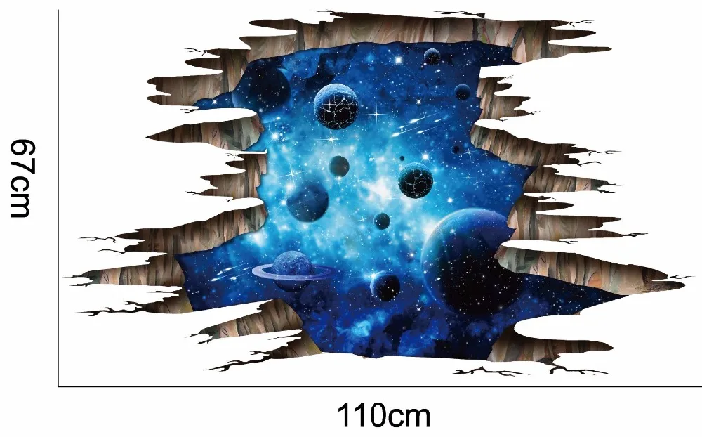 Декорации для потолка пола серии Креативные 3D темно-синие Млечный Путь планета настенные наклейки потолок ТВ/диван фон Фреска Наклейка домашний декор