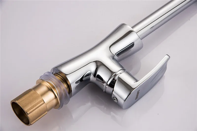 Moiio Kitchen Faucet 360 Degree Rotation Rule Shape Curved Outlet Pipe Tap Basin Plumbing Hardware Brass Sink Fauce