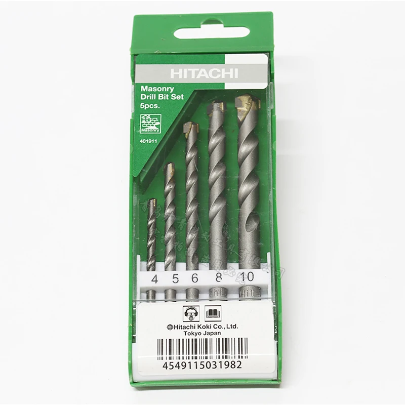 Japan HITACHI Impact Drill Set Round handle Ceramic Tile Masonry hand