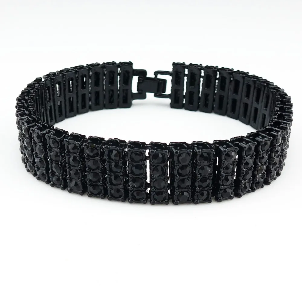 4 Row Simulate Diamond Iced Out Bracelet Men Lady Bling Tennis 4 Row Simulate Diamond Iced Out Bracelet Men Lady Bling Tennis Chain Hiphop Awesome 8 5 Gold Silver Black In Link Bracelets From Jewelry
