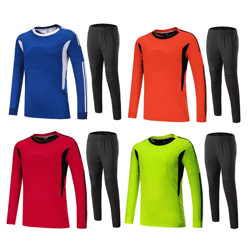 

18 19 Adult Child Soccer Jersey Goalkeeper Sponge Protector Can Personalized 2018 Goalkeeper Uniform Suit trousers