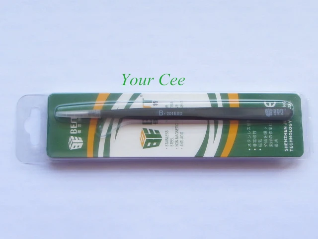 

BEST Stainless Steel Antistatic Anti-acid Non-magnetic Tweezer Sharp Tip IC Extractor 201ESD 140mm