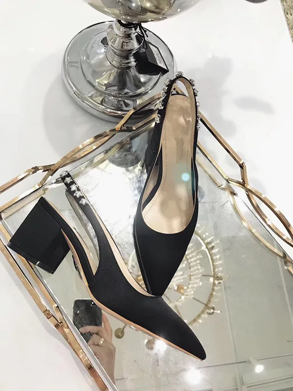 

2019 women lady suede sequins silk stain high heel shoes pumps slingbacks